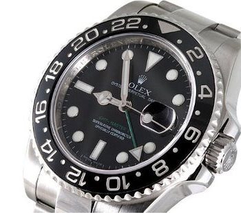 Rolex Mens Stainless Steel Gmt II Black Dial 2