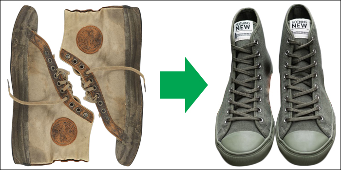 旧帆布运动鞋vs新帆布运动鞋