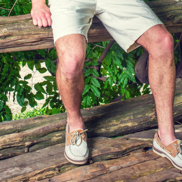 wearing shorts with leather boat shoes