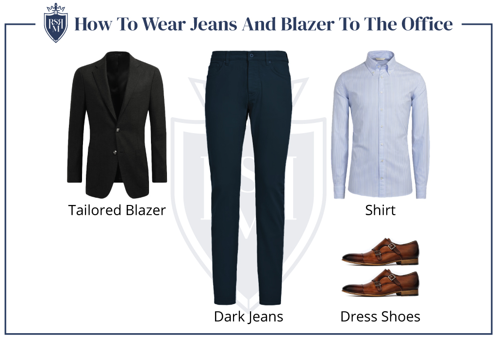 西装和牛仔裤信息图